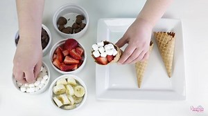 834K views · 86 reactions | Campfire Cones are a great alternative to the messy s’mores! Stuffed with chocolate, marshmallows, strawberries, bananas and anything else you have around the house! https://princesspinkygirl.com/campfire-cones/ | Princess Pinky Girl | Facebook
