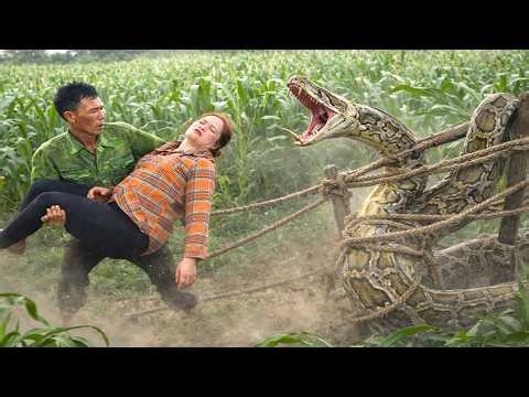 72 Hours Hunting in the Forest 😱 Father and Daughter Make a Trap to Catch a Giant Python