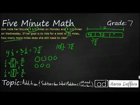 7th Grade Math Addition and Subtraction Word Problems (Mixed Numbers)