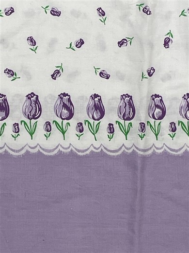 Vintage Boarder Print Fabric Purple Tulips Cotton 4 Yards 1940s - Etsy