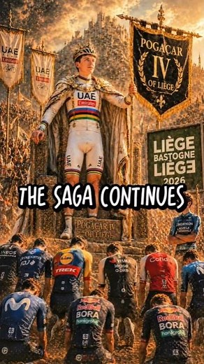 Pogacar IV of Liège 👑 The Saga Continues #Pogacar #Cycling #LiegeBastogneLiege #ciclismo #seixas