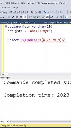 SQL Trick | How to find position of non Alphanumeric characters | PATINDEX #sqltips