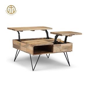 [Hot Item] Liftable Computer Desk Log Desktop Metal Tripod Multi-Functional Home Coffee Table