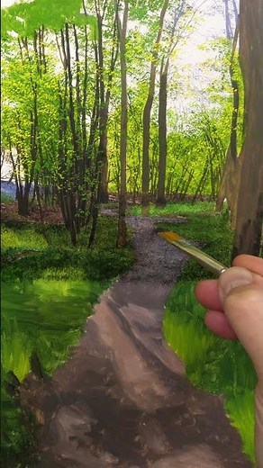 Painting a Hyper-Realistic Forest #satisfying #painting #artlessons