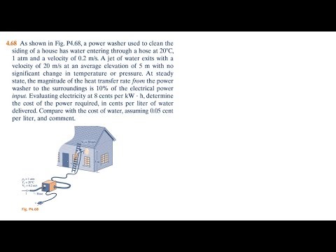 4.68 As shown in Fig. P4.68, a power washer used to clean the siding of a house has water entering