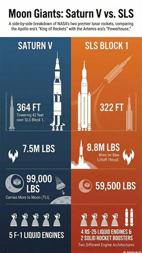 SATURN V VS SLS ROCKET