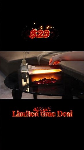 Fireplace Flame Air Diffuser Humidifier,7 Colors Aromatherapy Essential Oil Ultrasonic Aroma &Timer