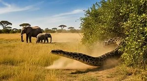 Urgent Rescue: Elephant Saved from Python Attack