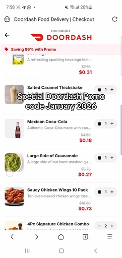 Special Doordash Pomo code January 2026 #doordash #food #promo #fyp