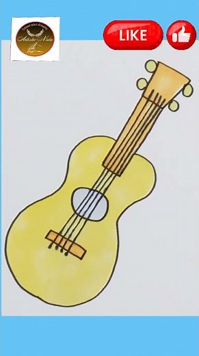 guitar drawing easy step by step #guitardrawing #stepbystepdrawing