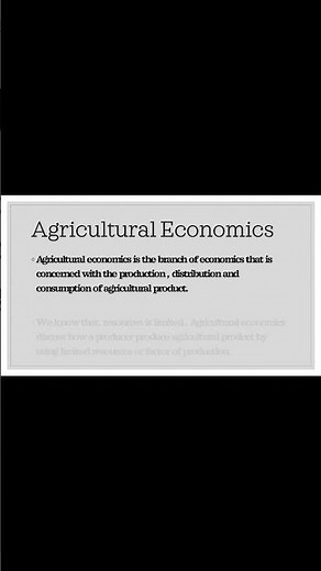 Agricultural Economics #shortvideo#economics