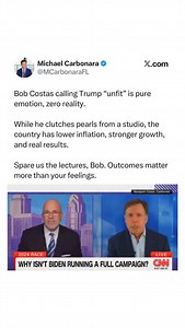 7.5K views · 510 reactions | Calling a president “unfit” from a studio chair rings hollow when the results say otherwise. Lower inflation, stronger growth, real outcomes. Feelings don’t run a country, results do. 路‍♂️ @mcarbonarafl | Michael Carbonara | Facebook