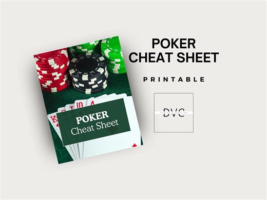 Poker Cheat Sheet PDF | Texas Holdem Hand Rankings Guide, Beginner Poker Strategy Reference, Printable Poker Odds Chart - Etsy