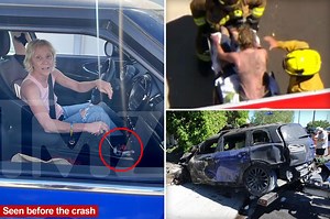 Scene of fiery car crash that left actress Anne Heche severely burned