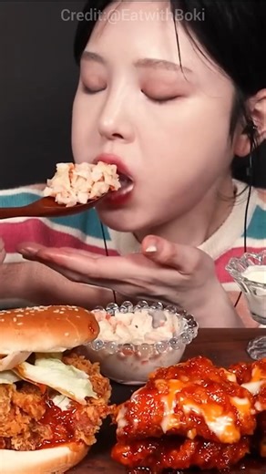 mukbang spicy grilled chicken & salad big bites 310 #mukbang #asmr #yummy #eatingsounds #food