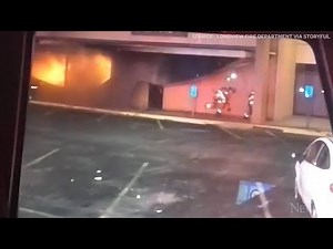 Close call for Texas firefighters as structure collapses