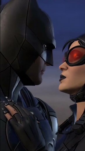 Batman and Catwoman kiss