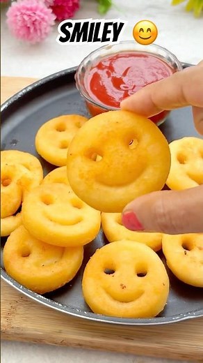 5 minutes easy snacks recipe | crispy potato smileys #shorts