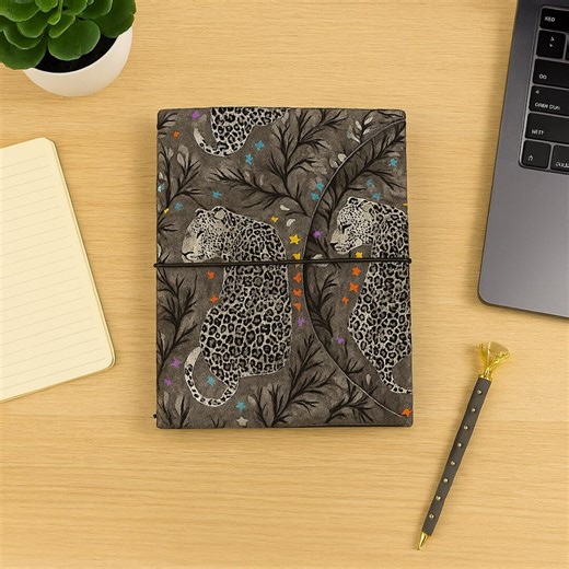 Gray Leopard Print Composition Notebook Cover - Etsy