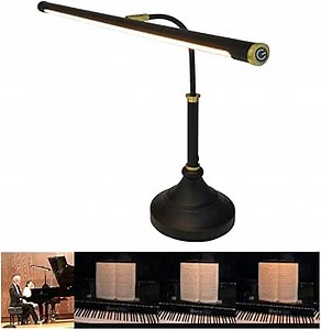 HomeFocus - Piano Light,LED Piano Lamp,Music Lamp,Eye-Caring,Stepless Dimming,Touch Dimmable Reading Light,Reading Lamp for Home Office,Adjustable Height,Multi-Functional Desk lamp,Metal,Black+Gold.