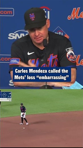 Carlos Mendoza called the Mets' losses to the Cubs today "embarrassing" including 6 errors in Game 2