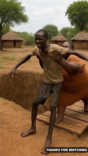 Funny Village Comedy 😂 Big Woman Pushes Skinny Man into Big Mud Pot | Must Watch#shorts #ai