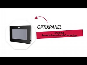 OptixPanel Enabling Remote Access Local Connection