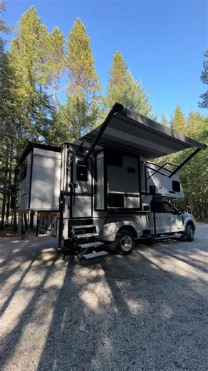 Looks like a house. Feels like one. Still just a slide-in truck camper 😏