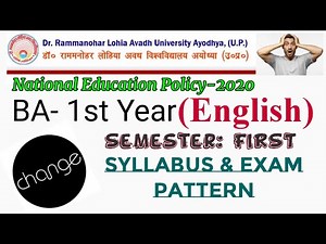 BA-1 English syllabus , Semester-1 , RMLAU #rmlau #BA_1year_English_syllabus