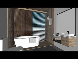 3D Bathroom Modeling in SketchUp from Scratch - Tutorial in Spanish