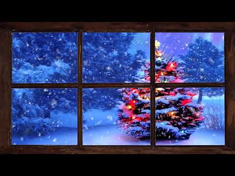 Christmas Music. Virtual Winter Window Snow Scene 3 of 3 (Living Wallpaper with Festive music)