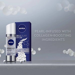 NIVEA CELLULAR ANTI-AGE VOLUME FILLING PEARLS - Each pearl is infused with cell-activating ingredients and helps achieve firmer, contoured, and youthful-looking skin with regular use. Exclusively sold at Lazada. ASC Ref. No. B030N052218N | NIVEA