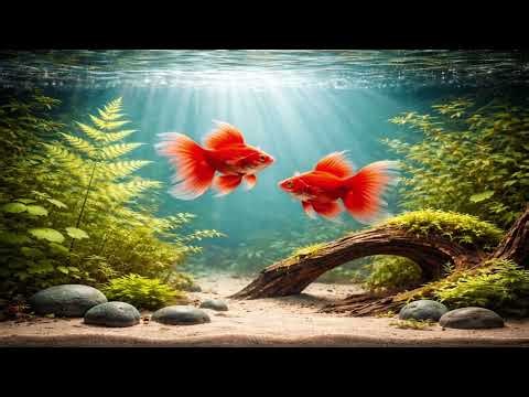 Turquoise Aquarium Serenity 🐠 | Relaxing 4K Fish Tank Ambience with Red Goldfish