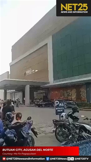 PANOORIN: Bumagsak ang isang bahagi ng isang mall sa Butuan City, Agusan Del Norte, bunsod ng malakas na pagyanig dulot ng 7.5 magnitude na lindol sa Manay, Davao Oriental. 📹: Ma Fe Pagapulaan #NET25NewsandInformation #earthquake #lindol | NET25 News and Information