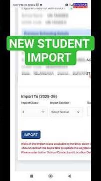 How to import a student in udise plus | new student import | import