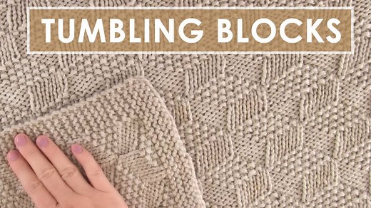 My Knitted Blanket in Tumbling Blocks Pattern is an easy knit and purl design great for beginners. Get free pattern: https://www.studioknitsf.com/knitted-blanket-tumbling-blocks/ | Studio Knit