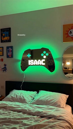 Personalized LED Light-Emitting Mirror Night Light! 🧿💫For Gaming Enthusiasts❤️Home Decoration - Get Yours Now! | Drawelry