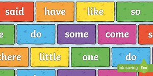 Phase 4 Tricky Words on Multicoloured Bricks