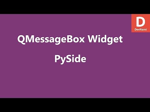 PySide Message Box Widget QMessageBox