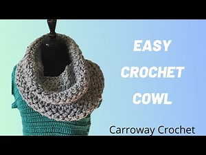 Easy Crochet, Cozy Cowl, Easy Crochet Cowl Tutorial | Beginner Crochet Scarf Pattern