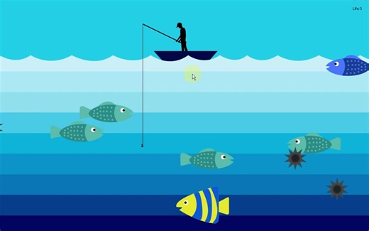 【视频教程】Processing钓鱼小游戏