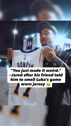 Jared McCain was so hyped to get Luka’s game worn jersey 😂 (via @jmac /YT) | SportsCenter