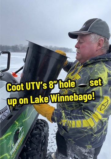 Coot UTV’s 8-Inch Ice Fishing Setup on Lake Winnebago