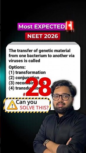 NEET Most Expected 2026 🚨Transformation vs Transduction