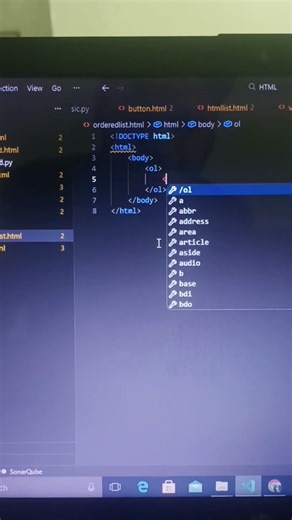 How to make ordered list in html #code #shorts #trend #viral