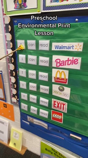 This lesson is based off of preschool standards. We can read signs and words that we have seen before. This is also a great way to practice concepts of print. #environmentalprint #conceptsofprint #earlyreading #wecan #preschoolvibes #preschoolteacher #teachersoftiktok #teachertok #makelearningfun