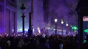 PSG supporters celebrate victory over Arsenal on Champs Elysees