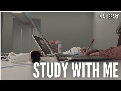 STUDY WITH ME in a library | real time, no breaks, no music