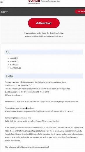 NEW Canon EOS R7 firmware 1.3.0