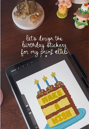 let’s design the birthday stickers for my print club!! I’m adding a new element to my print club and wanted to introduce birthday stickers. If you sign-up, make sure to add in your birthday towards checkout so get this birthday sticker!! 🫶💌 #printclub #snailmail #mailclub #happymail #penpal
